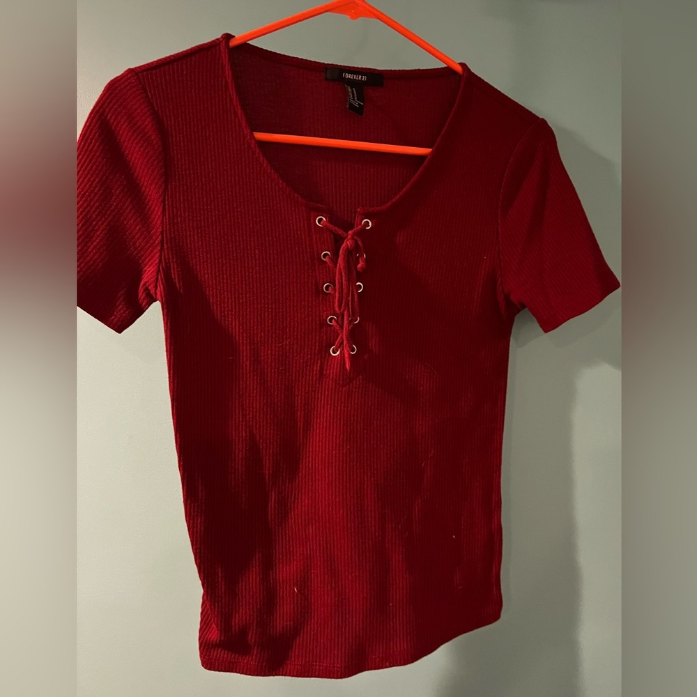 Red Sweater T shirt top.